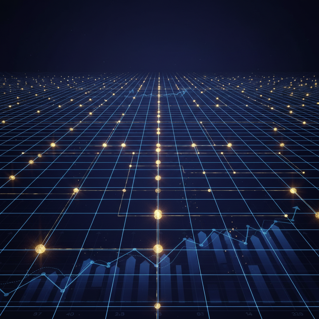 Dark blue financial charts background for Psychology of Money hero
