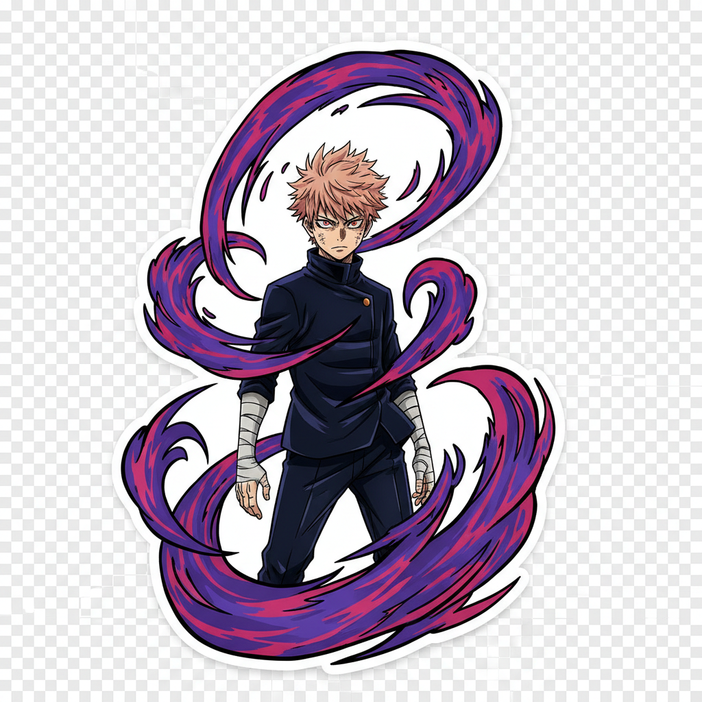 Jujutsu Kaisen anime key visual with cursed energy battle