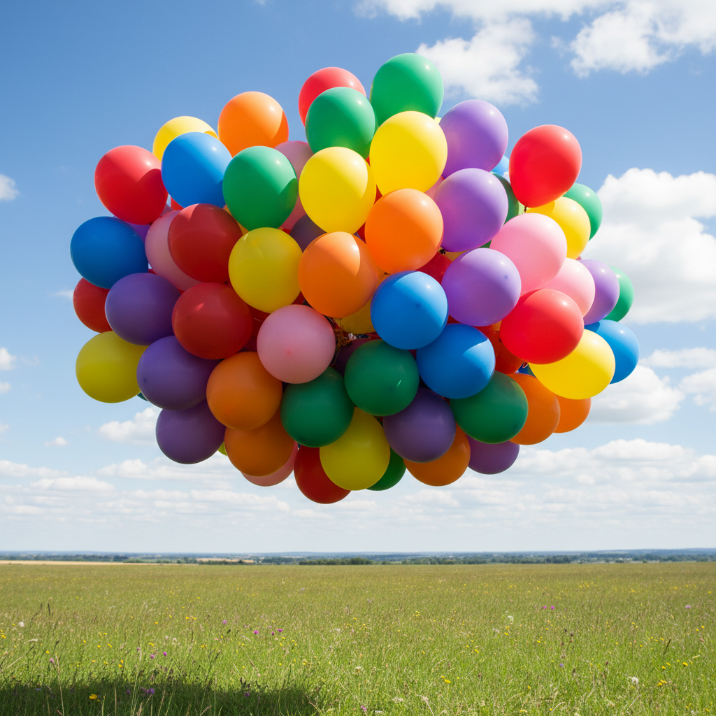 Colorful balloons at a kids party