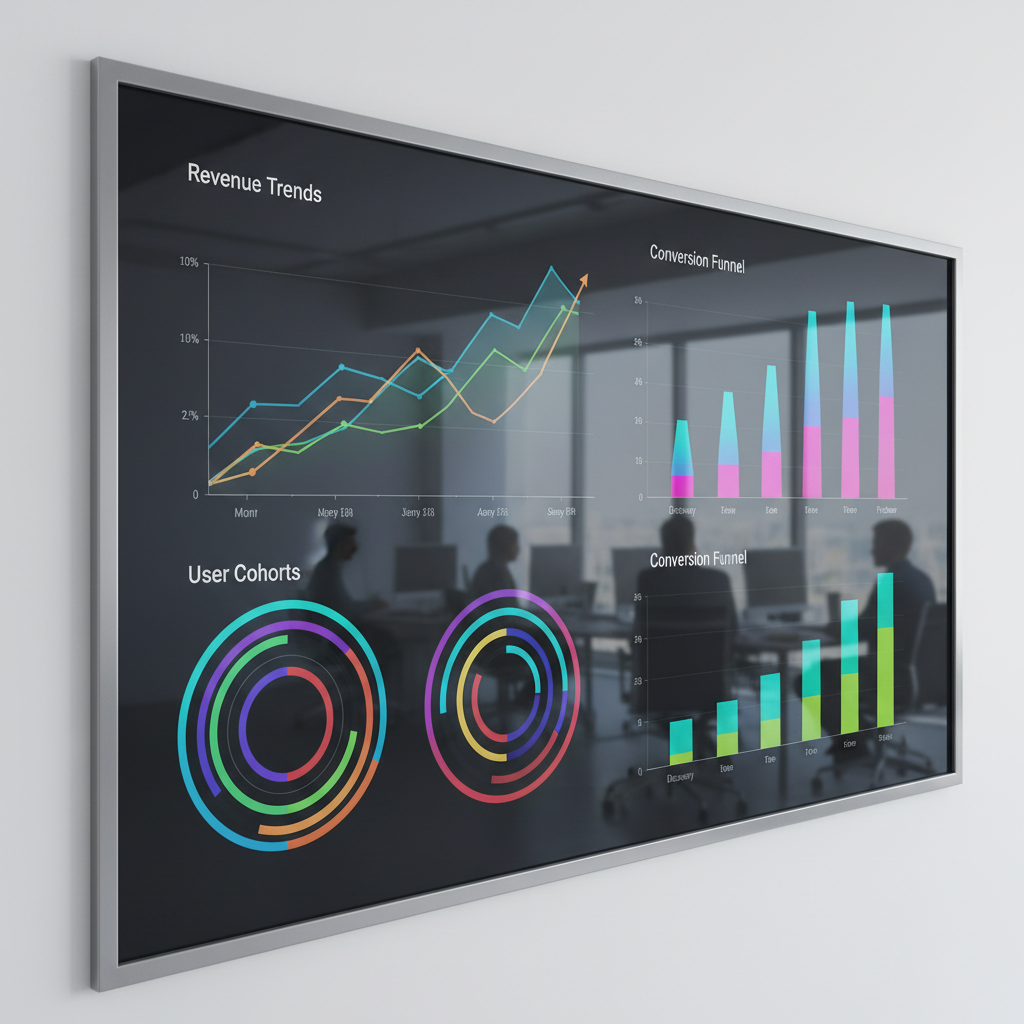 Google Analytics dashboard showing colorful data visualization charts