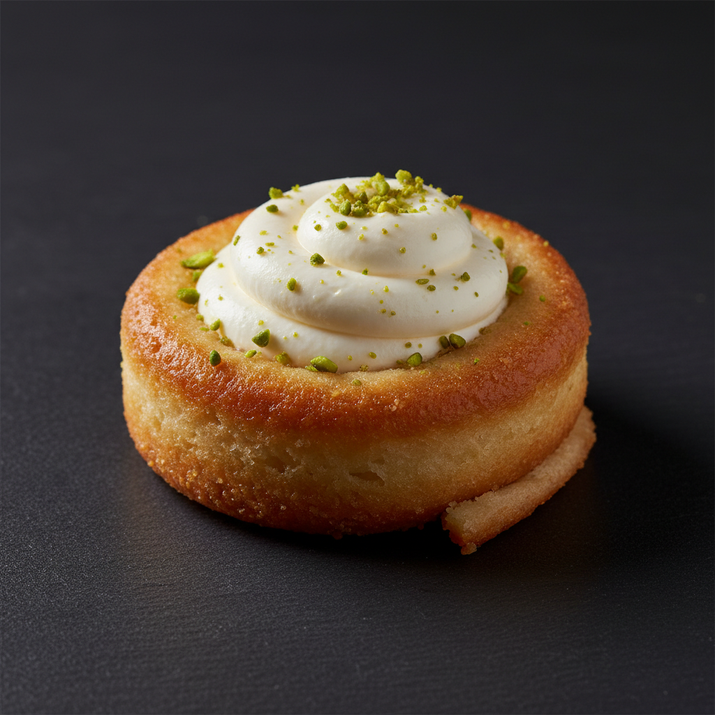 Halawet el jibn cheese roll with cream on dark background