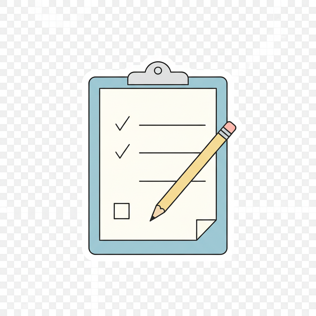 Clipboard checklist on desk with pen, document review setting