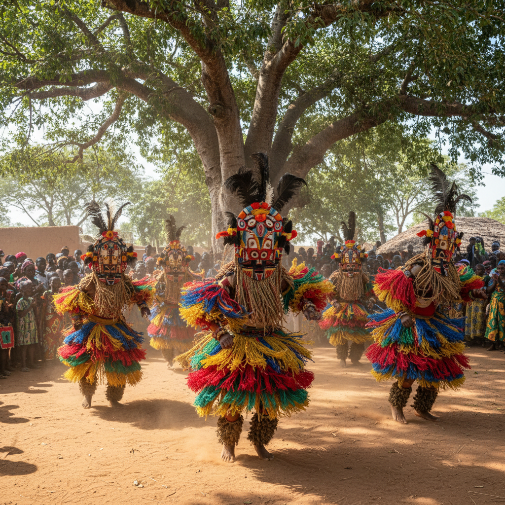 Traditional West African braiding ceremony with intricate patterns representing royal heritage
