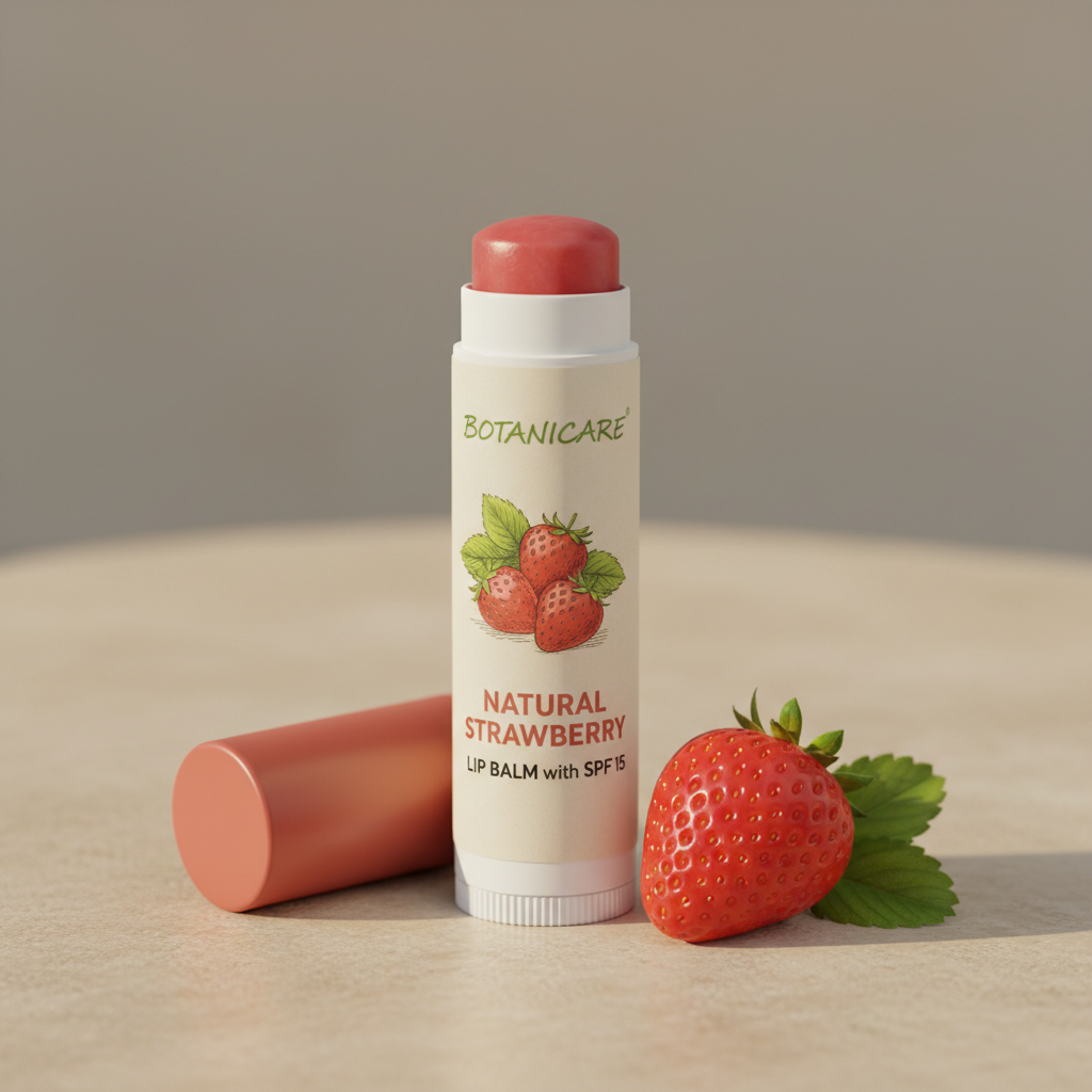 مرطب شفاه طبيعي بنكهة الفراولة مع SPF 15