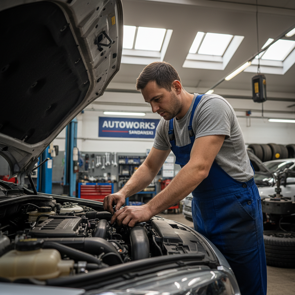 Механик работи в автосервиз AutoWorks Сандански