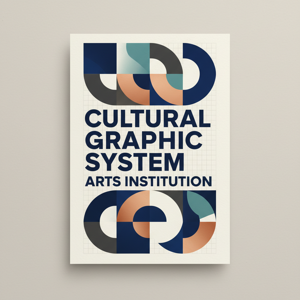 Cultural graphic system with typographic poster design and bold visual language for arts institution