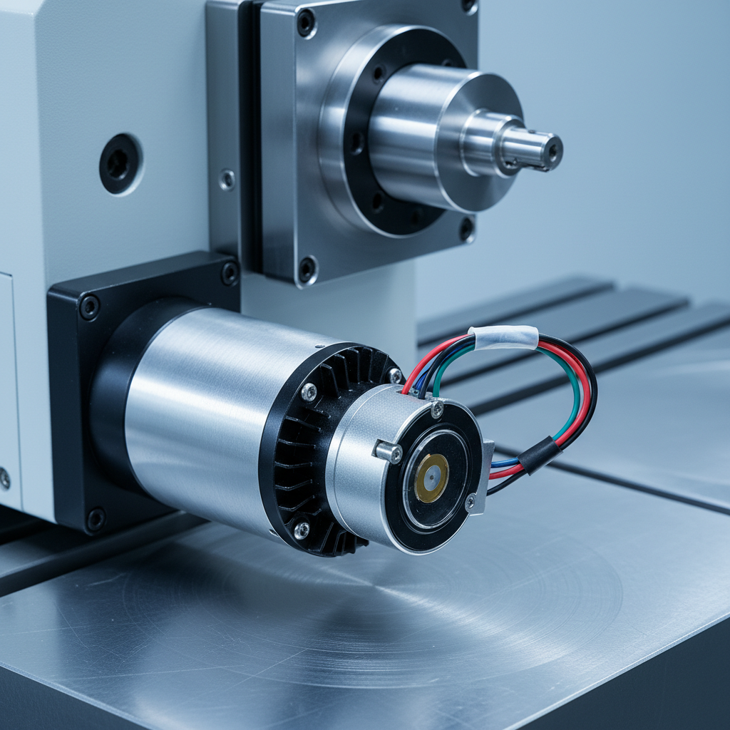 Servo motor with encoder mounted on precision machining center