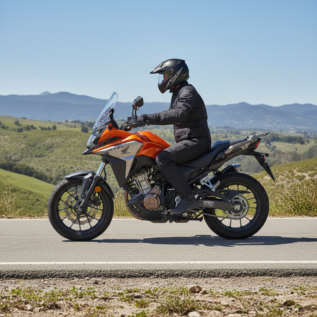 Honda CB500X adventure motorcycle on mountain road in Thailand
