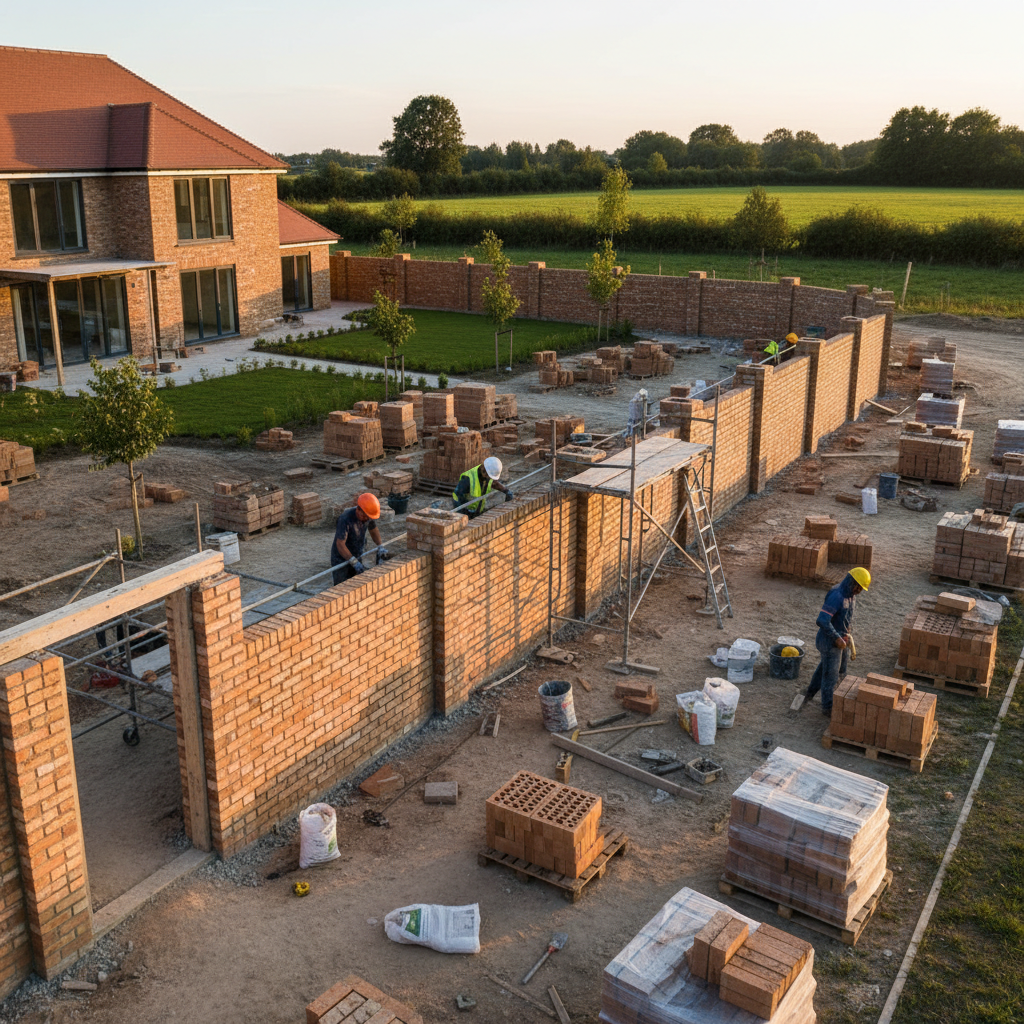 Brick masonry and boundary wall construction