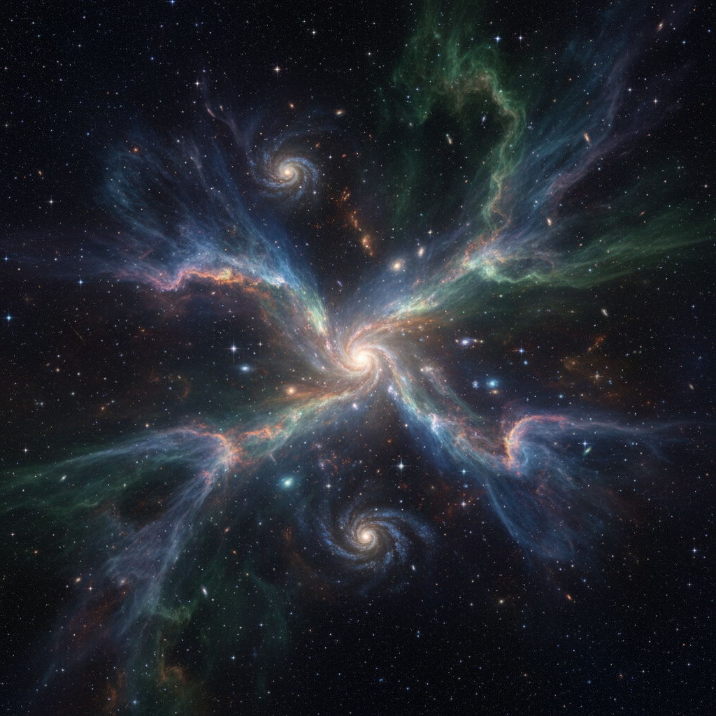 Colorful cosmic space with vibrant colors