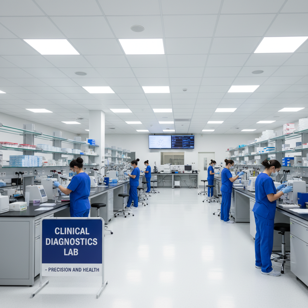 Medical technologist with equipment