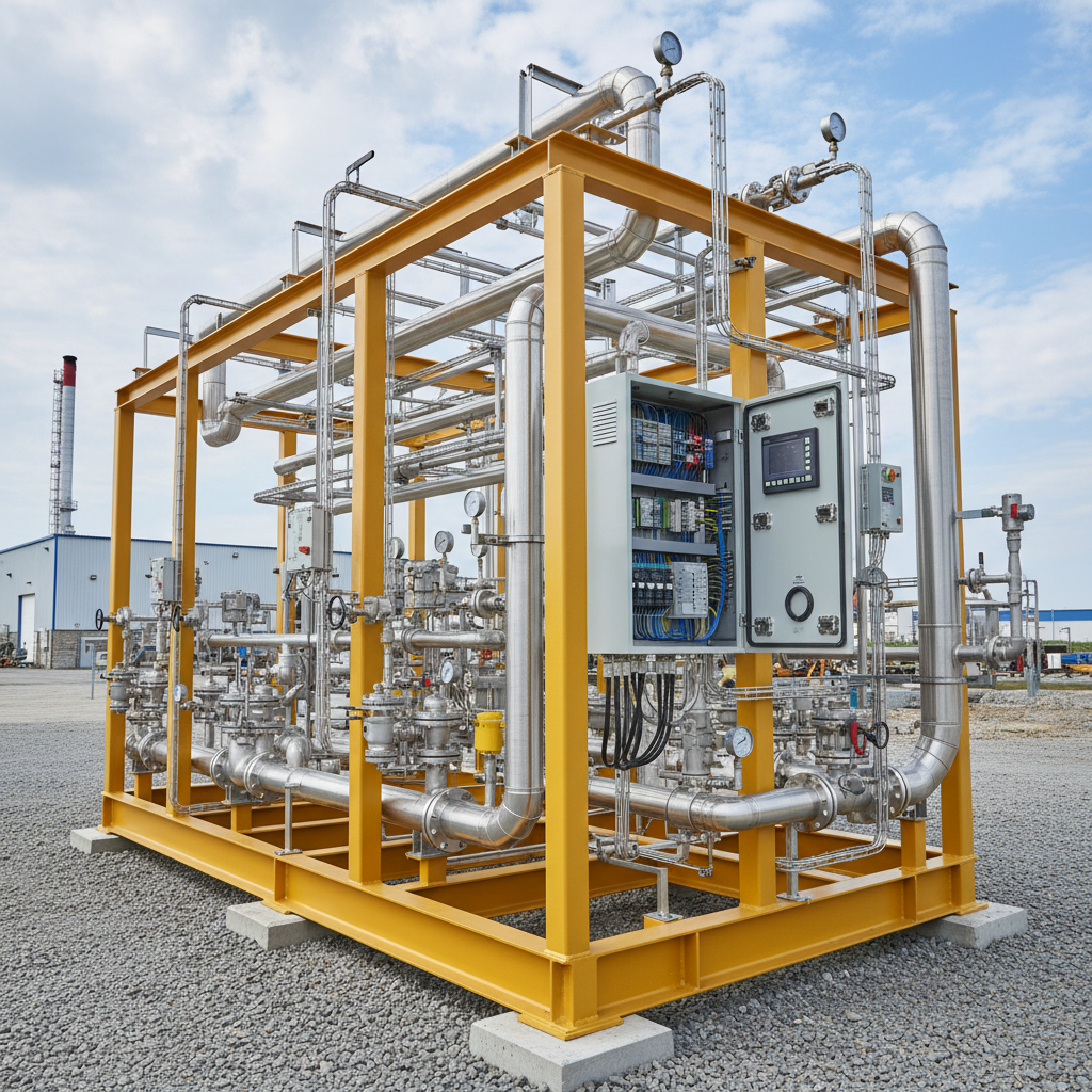 Custom equipment skid fabrication with piping and instrumentation for process plant