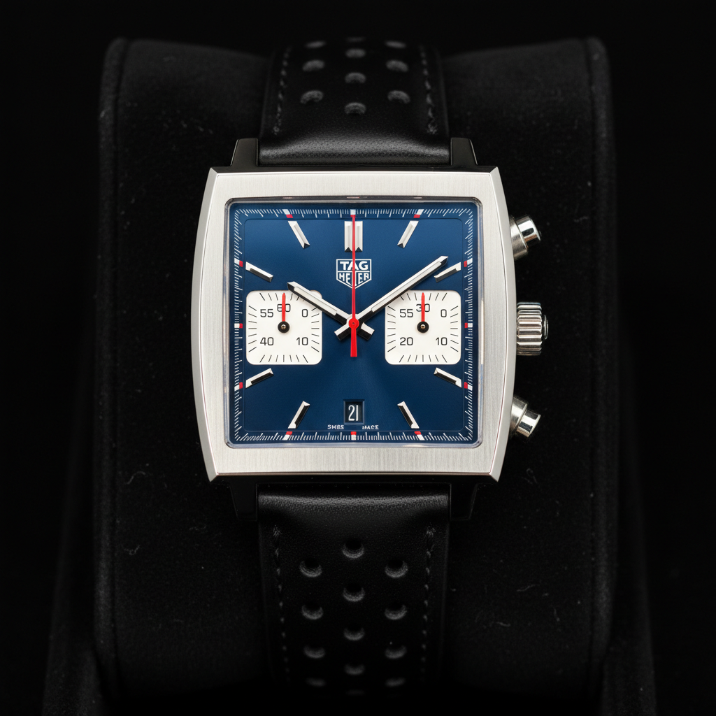Heuer Monaco 1133B blue dial chronograph