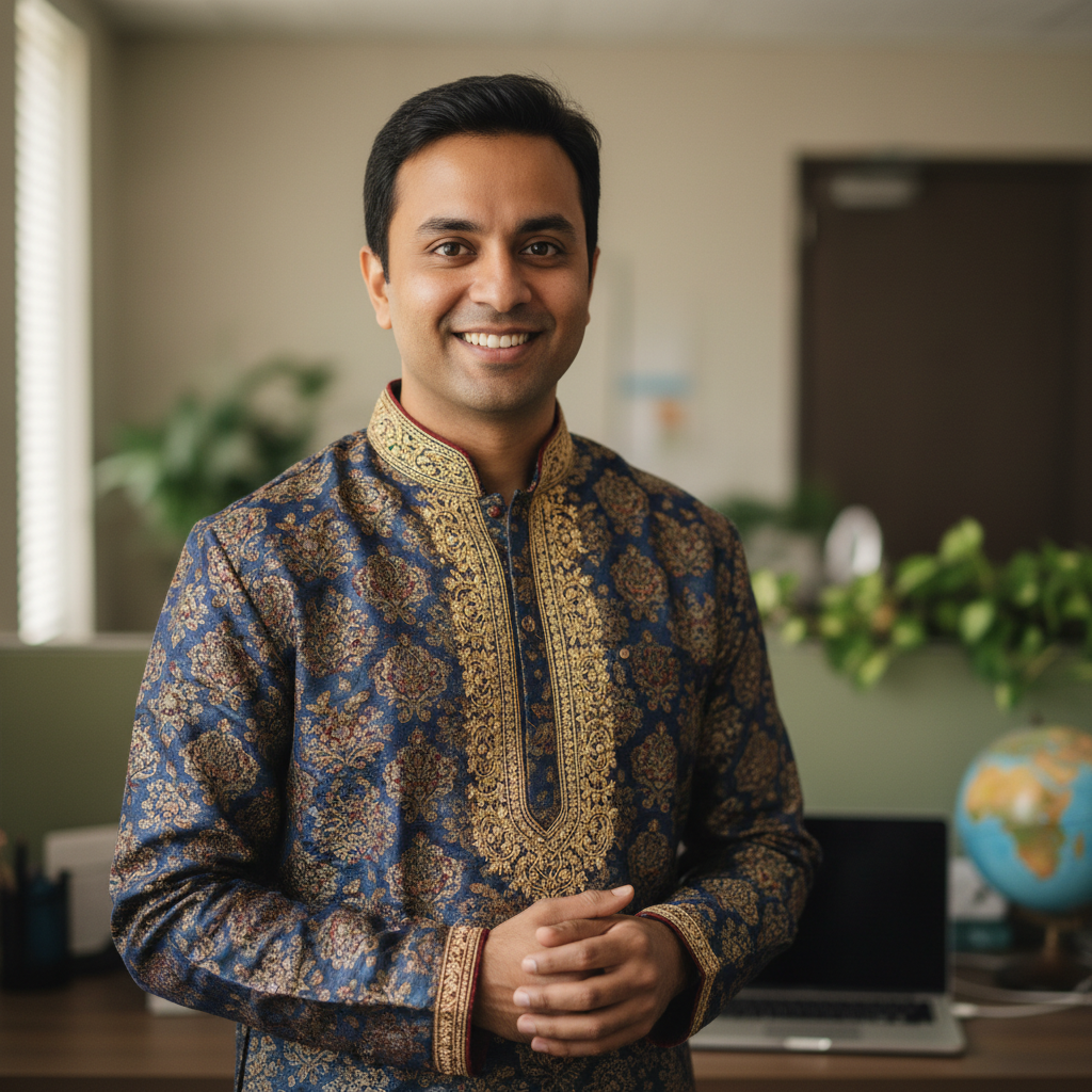 Ravi Kumar Naidu, young Indian man smiling, youth coordinator