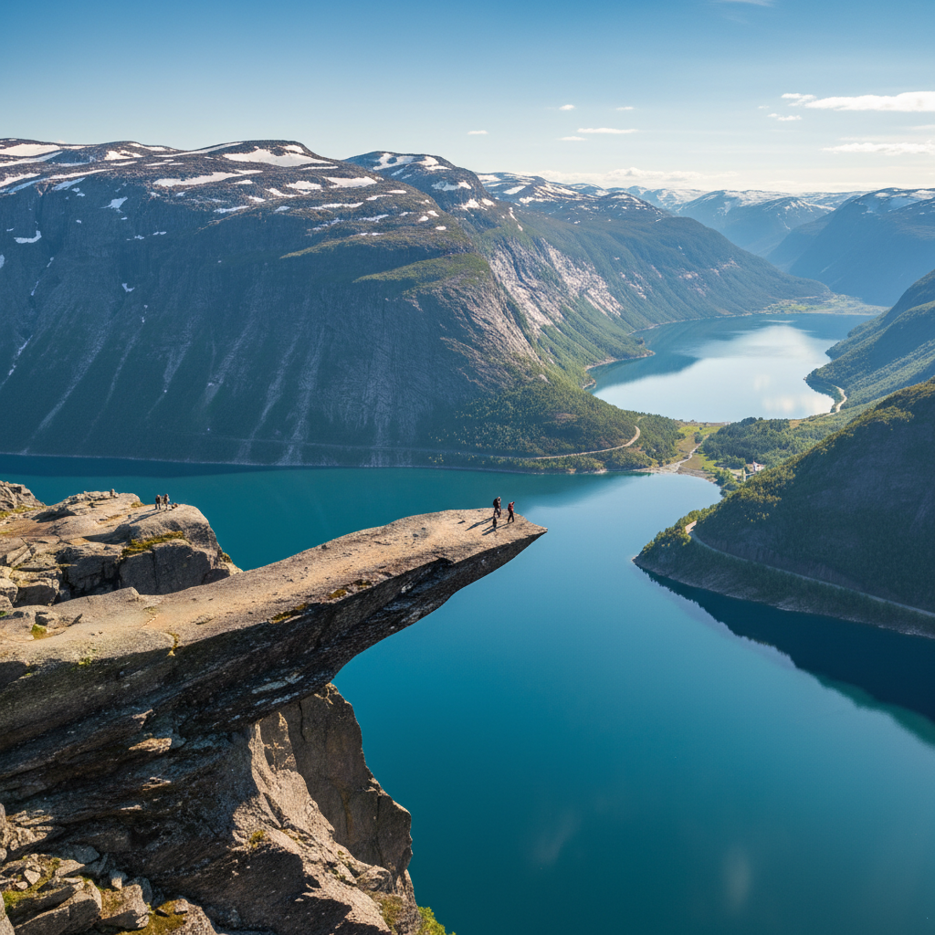 Preikestolen Pulpit Rock above Lysefjord Norway