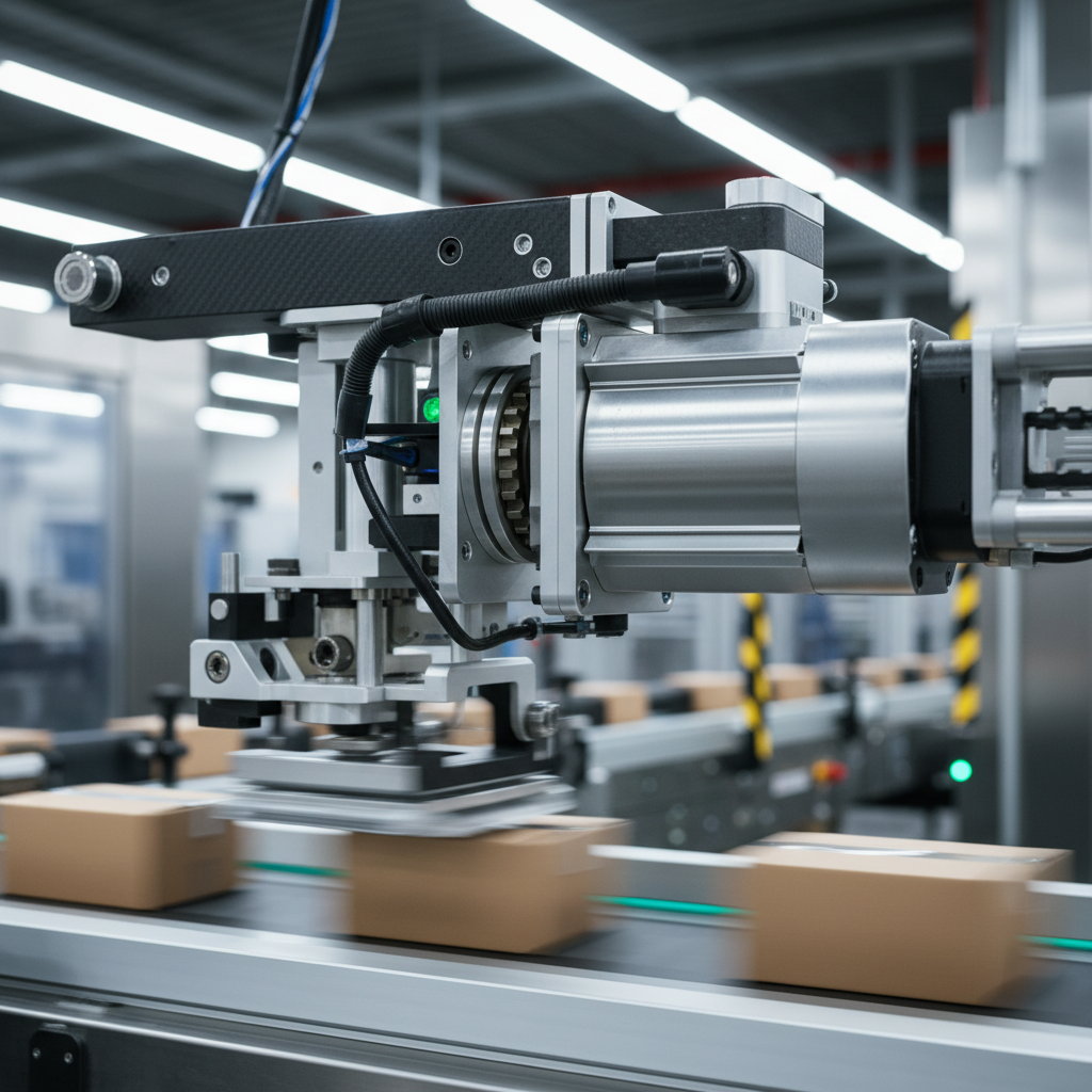 Servo motor installed on high-speed packaging line pick-and-place arm