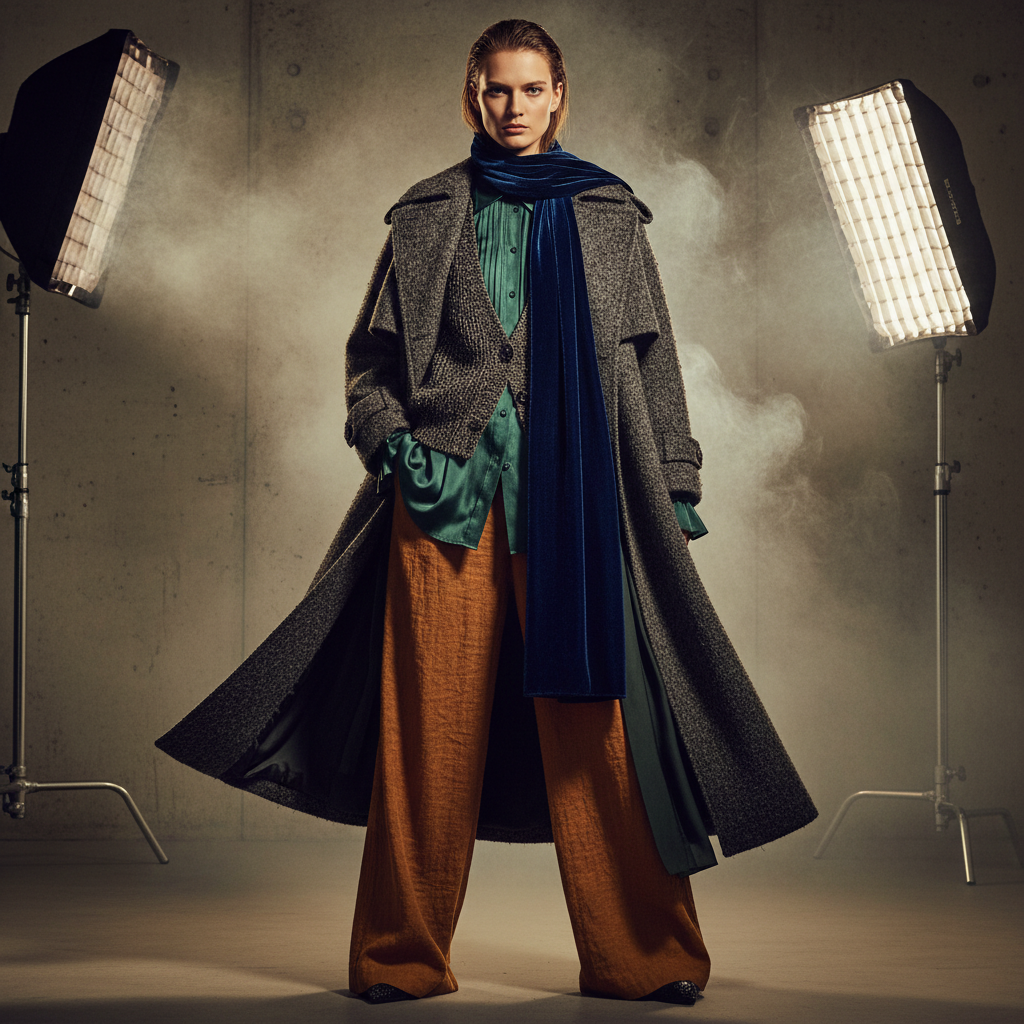 Luxury beauty editorial with dramatic lighting and texture