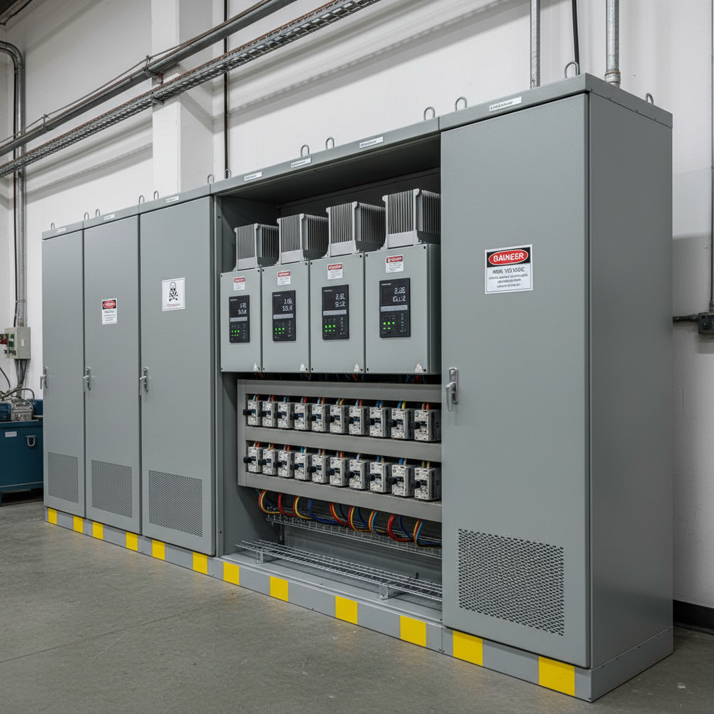 MCC panel with VFD modules installed