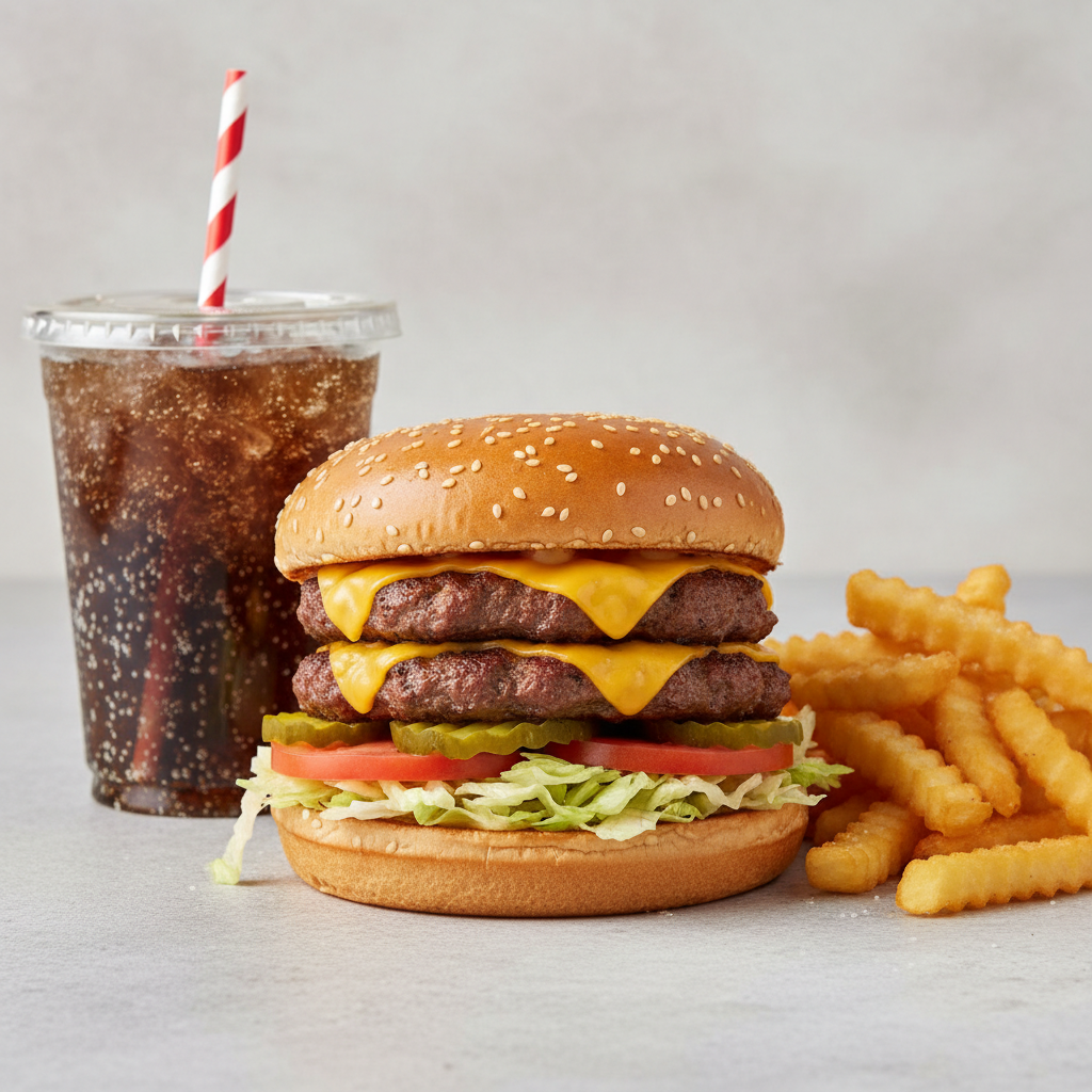 Burger Meal - Classic Smash Burger + Large fries + Medium drink