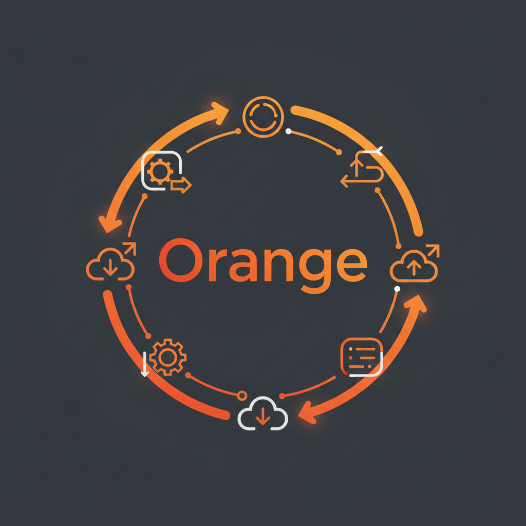 Orange automation workflow visualization