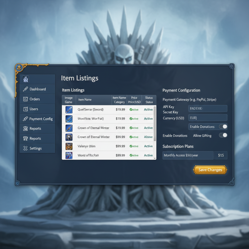 E-commerce admin dashboard showing product management and sales analytics on desktop