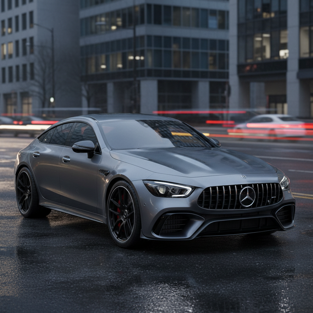 2023 Mercedes-AMG E63 S in black, front view in Stuttgart