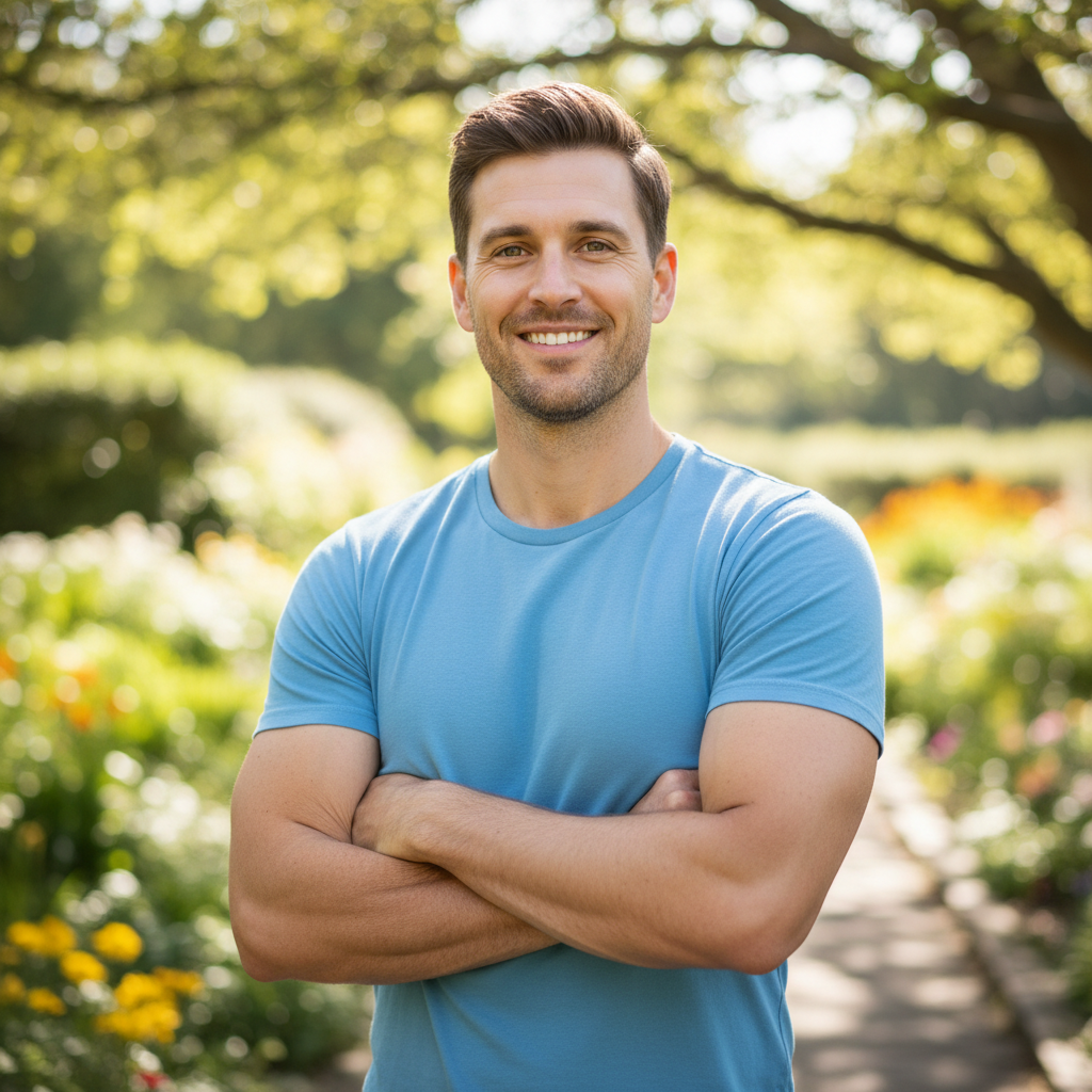 Coach Rivera, a man in his 30s with a warm smile and athletic build