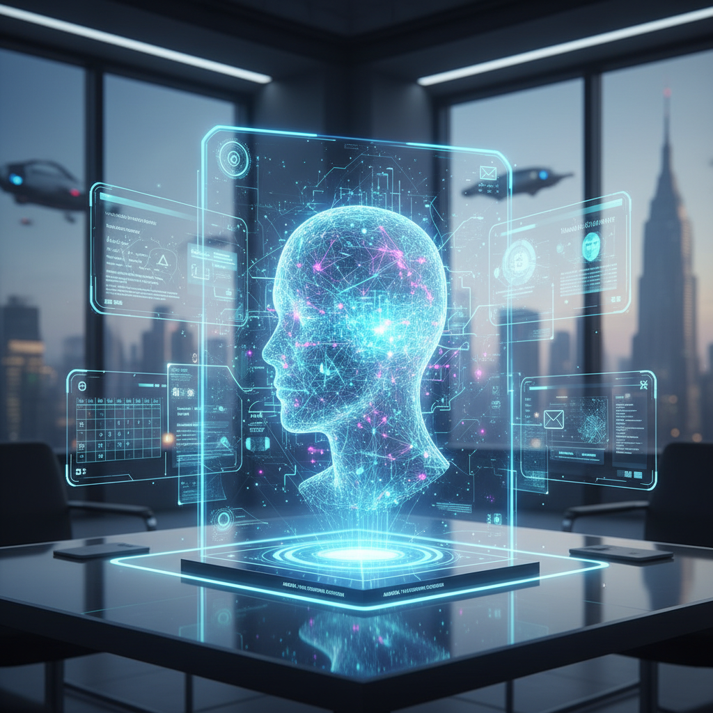 Two AI interfaces side by side on bright modern laptop screen in clean office