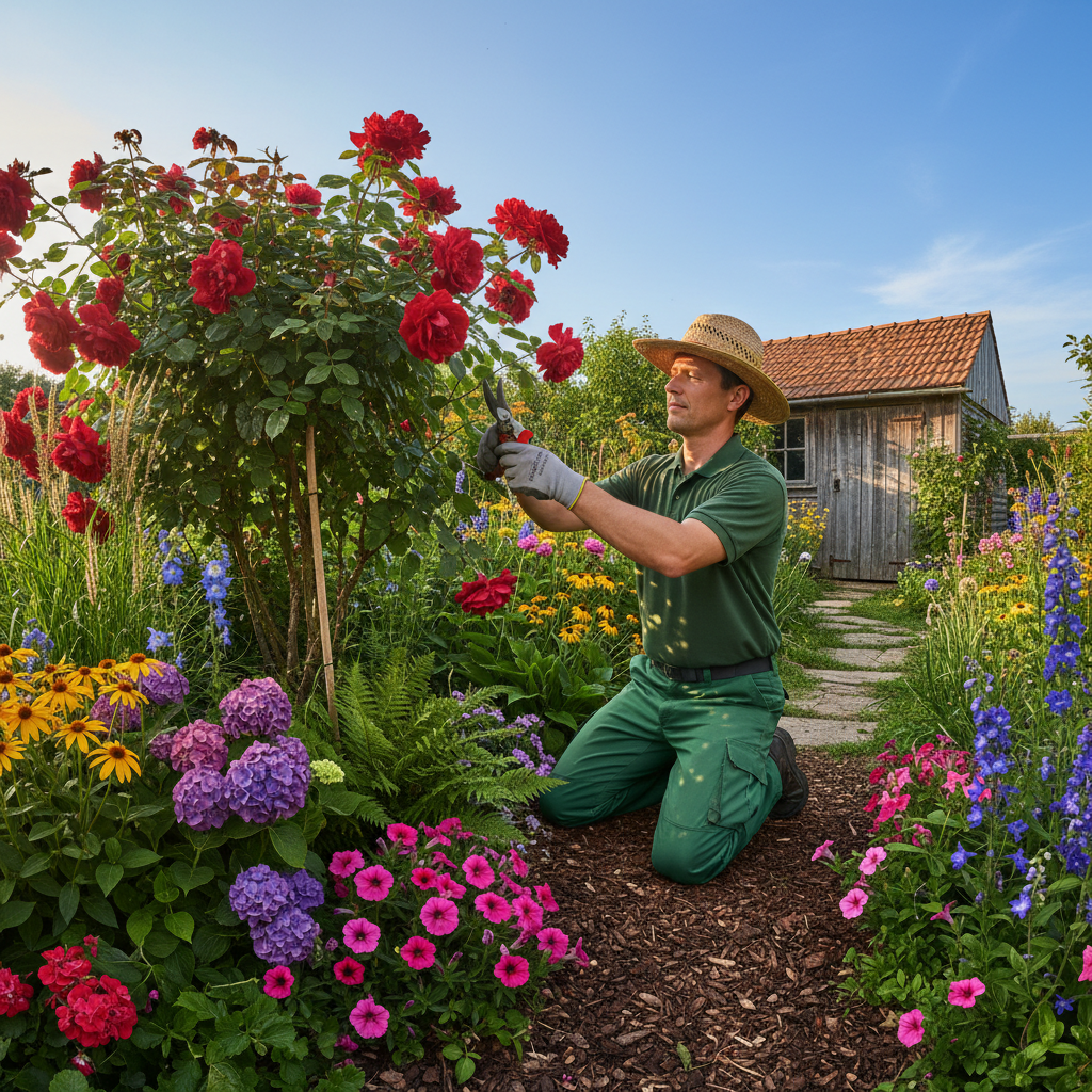 James Thornton — professional gardener outdoors with tools