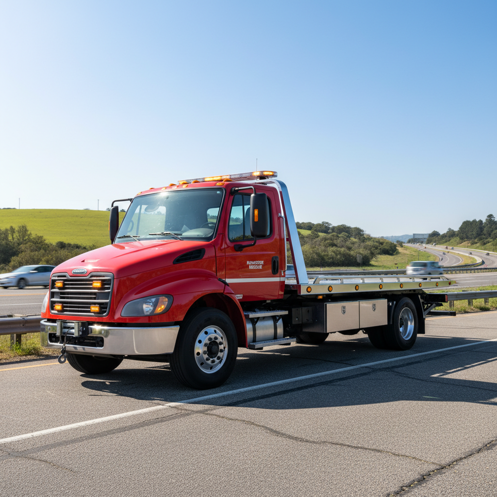 Campbell's Towing fleet — flatbed and heavy wrecker trucks in Prince Edward Island