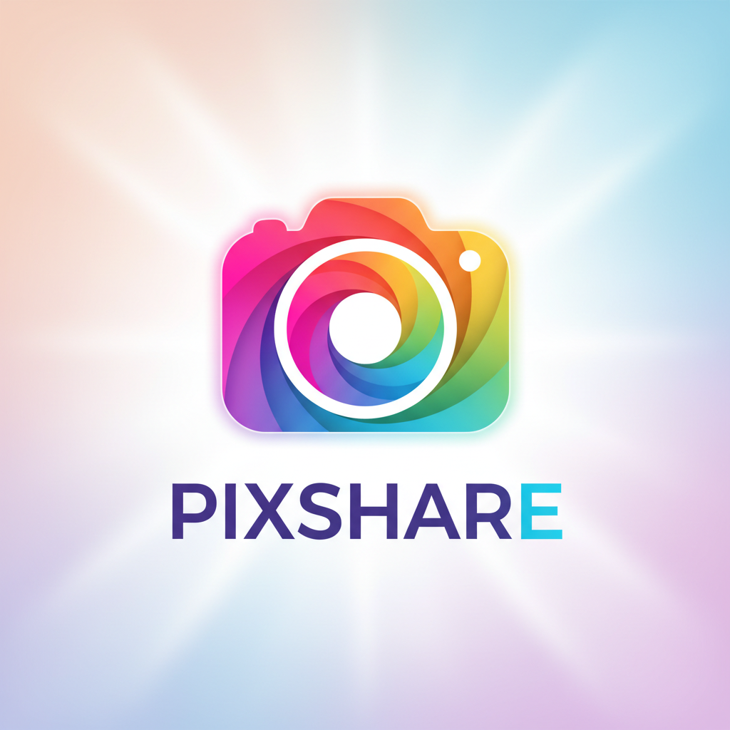 Colorful gradient camera icon on white background