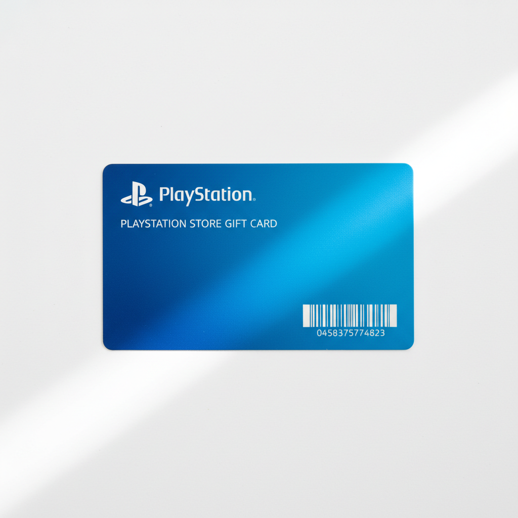 Digital gift card with colorful gradient and gaming symbols
