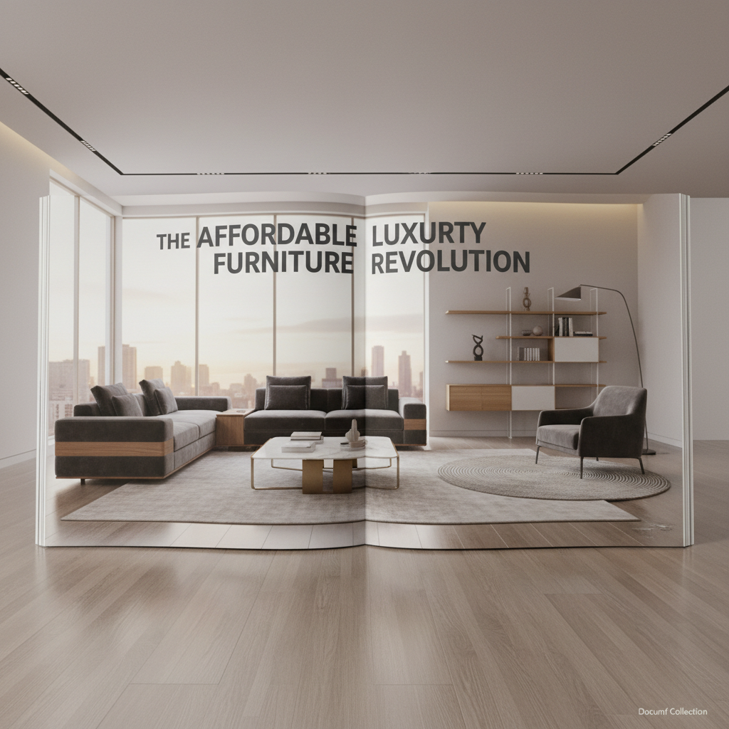 Modern lifestyle magazine spread with urban photography and minimalist typography