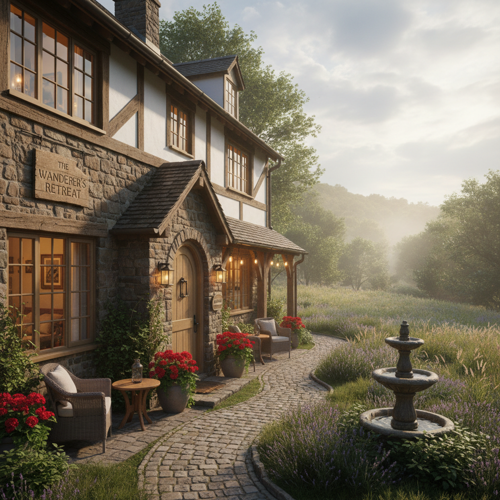 Charming guest house with floral garden, bright rooms, and friendly hospitality setting