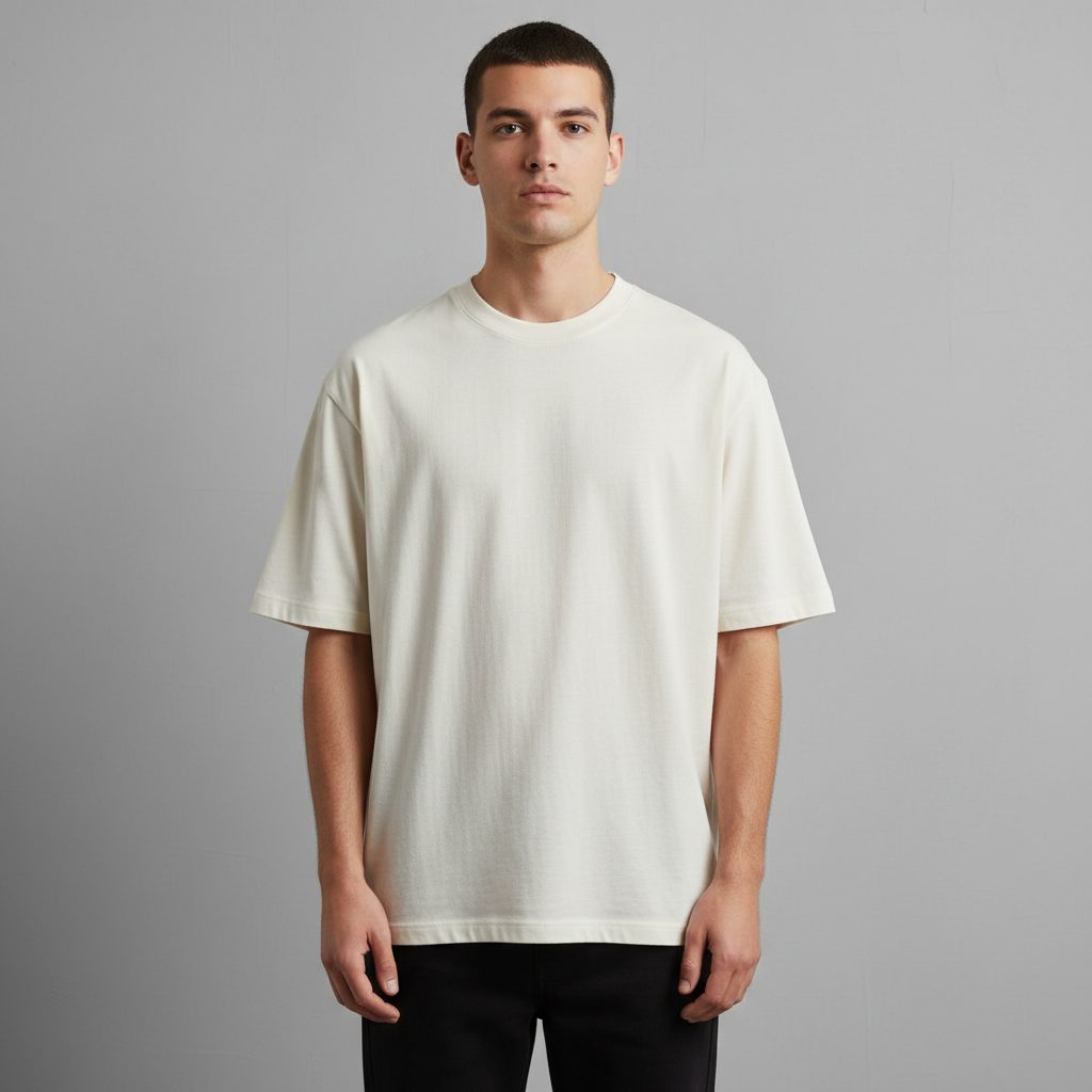 Polo minimal de algodón blanco, corte relajado unisex
