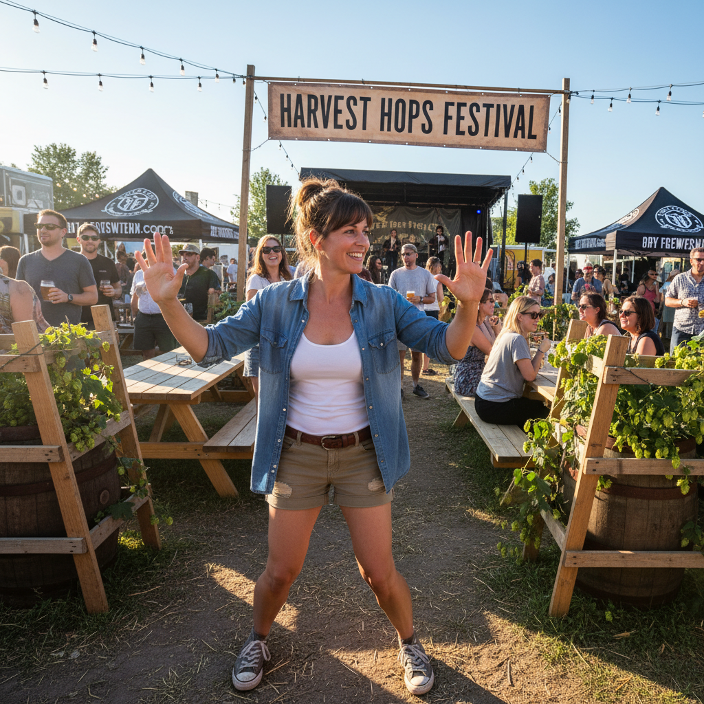 Jess Nakamura brewery events director at outdoor event