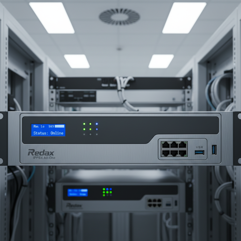 Redax IPPBX all-in-one appliance hardware unit, professional server room