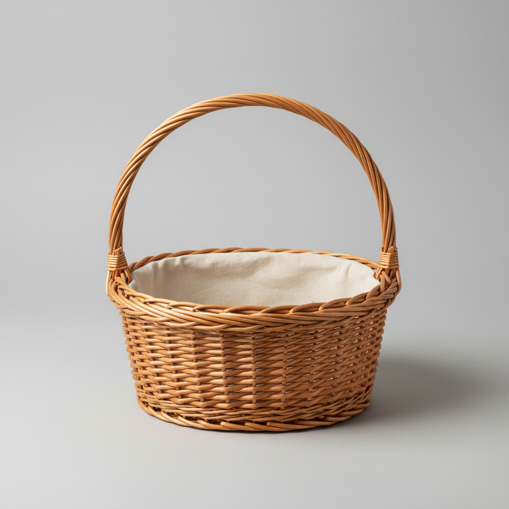Empty plain gift basket with nothing inside