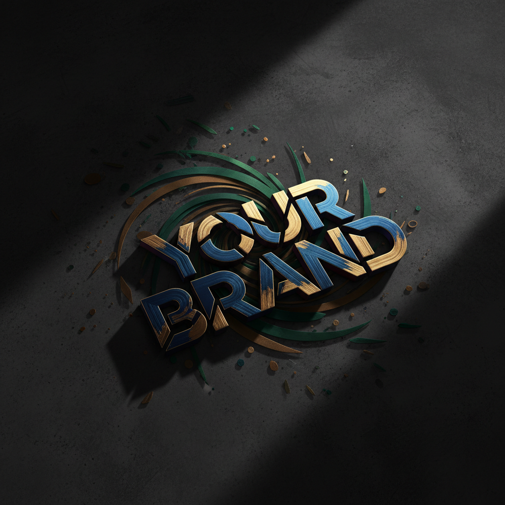 Custom printed stickers and labels on dark surface with dramatic shadows