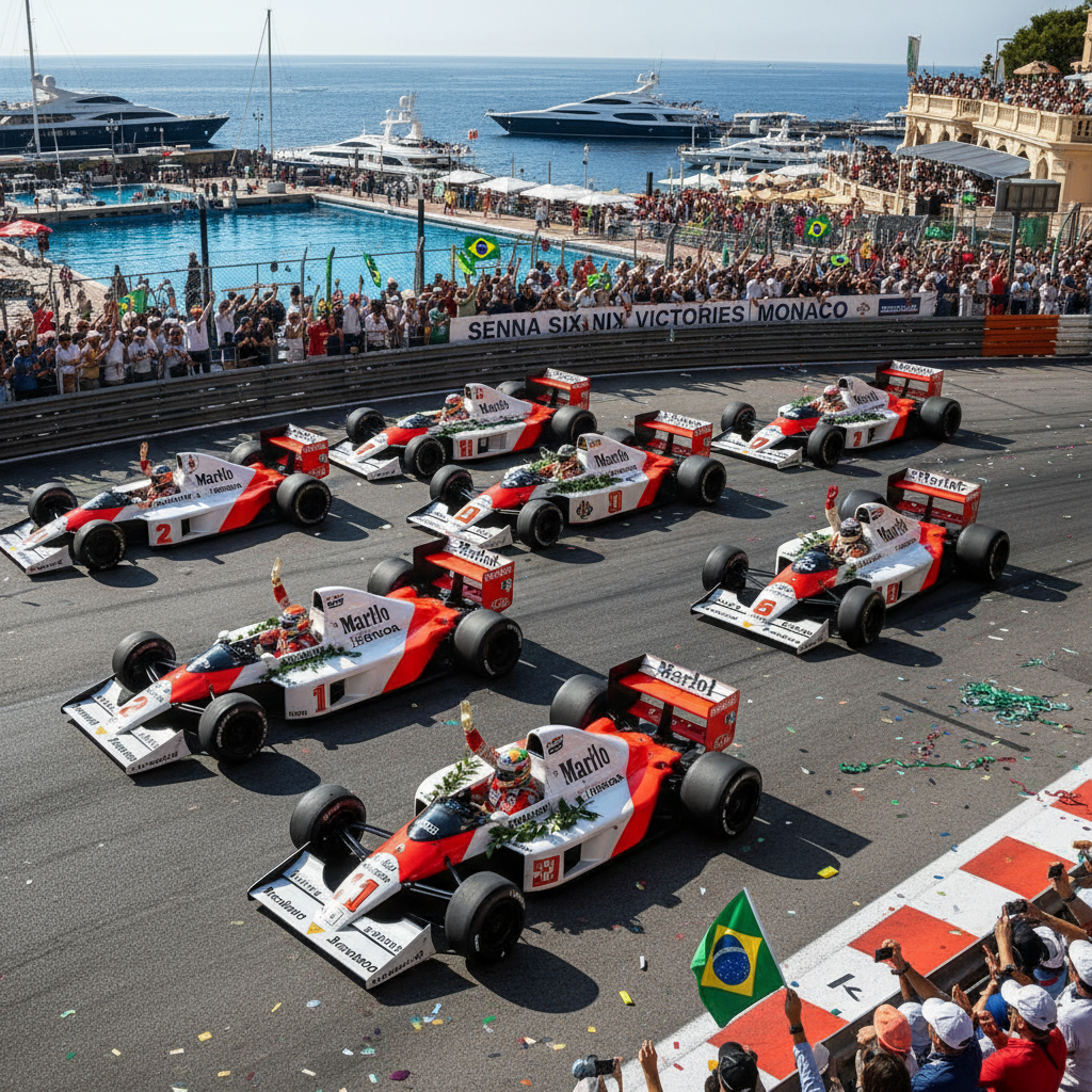 Formula 1 racing car on Monaco track