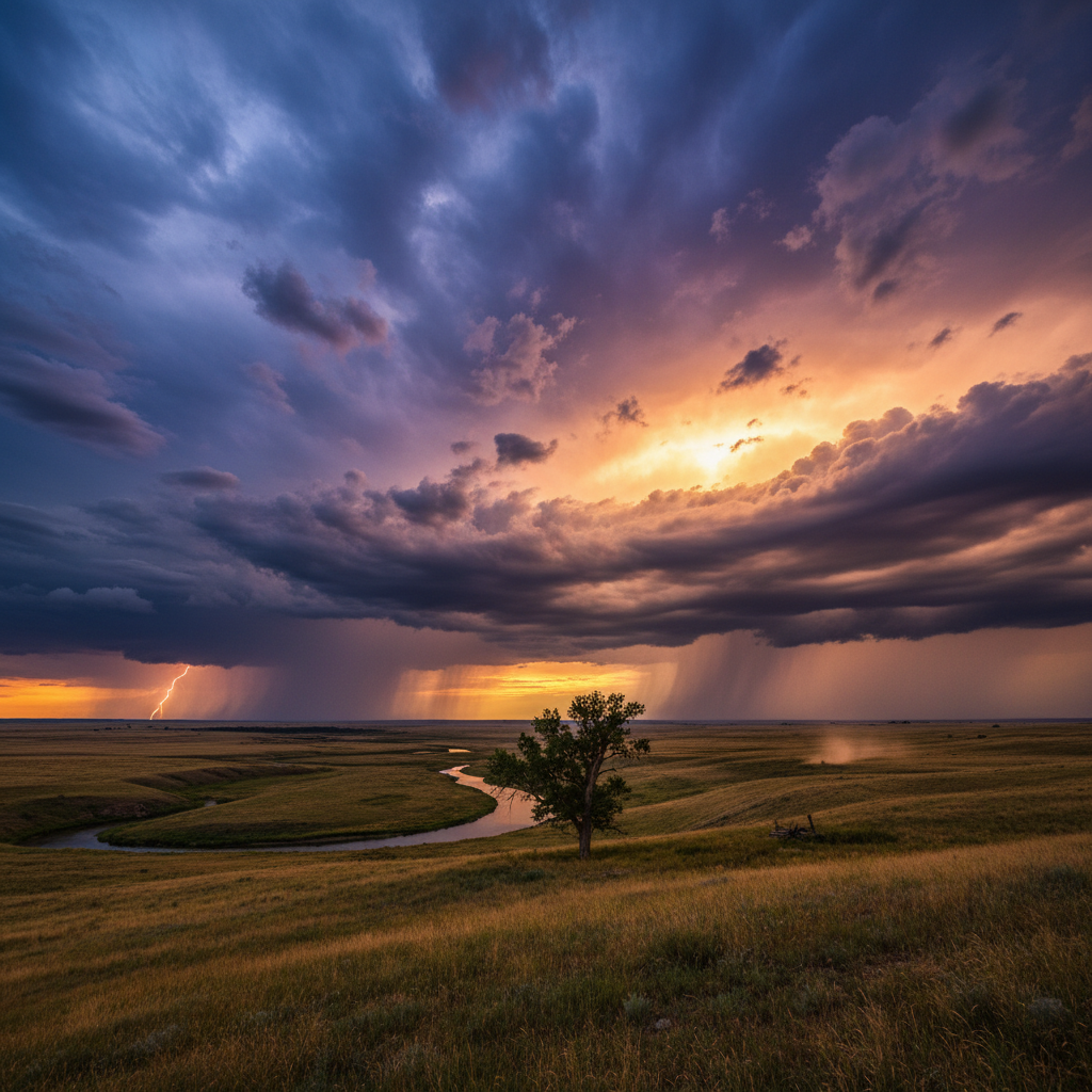 Landscape photography with dramatic sky