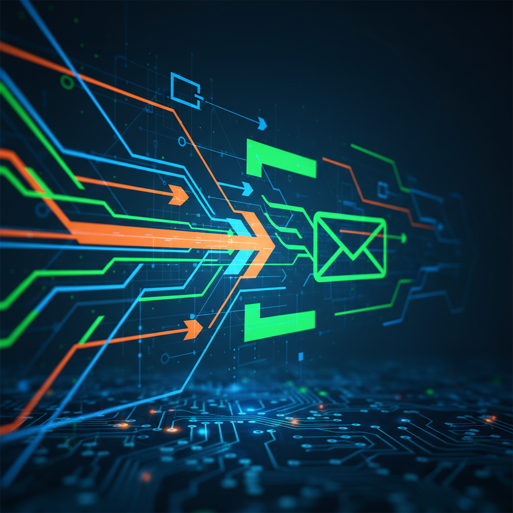 Email delivery service abstract background