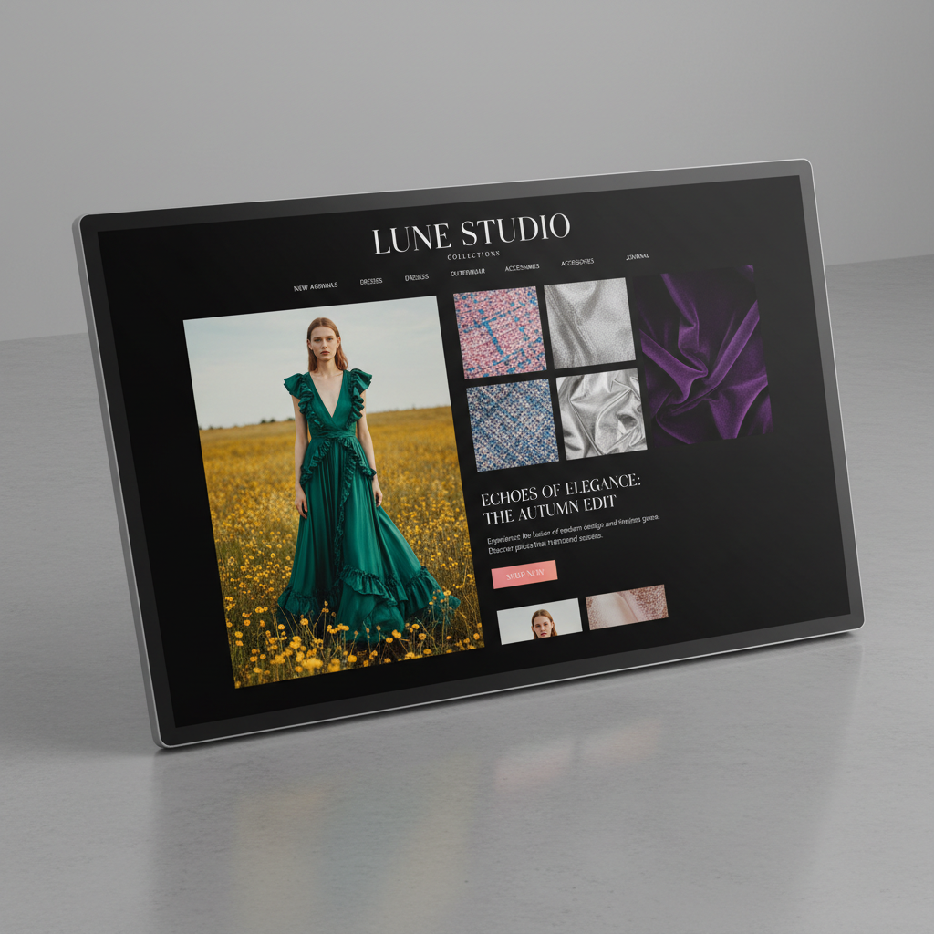 Lune Studio custom Shopify theme with editorial fashion photography and editorial layout