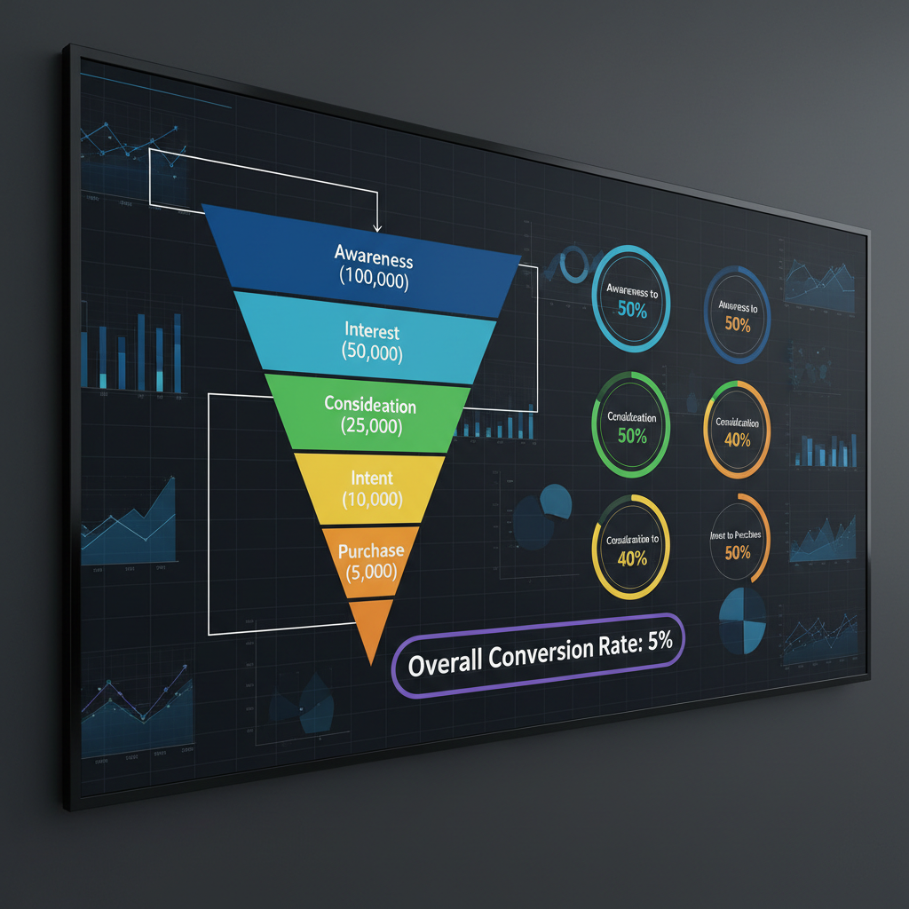 SaaS analytics dashboard displaying PPC campaign performance and conversion metrics
