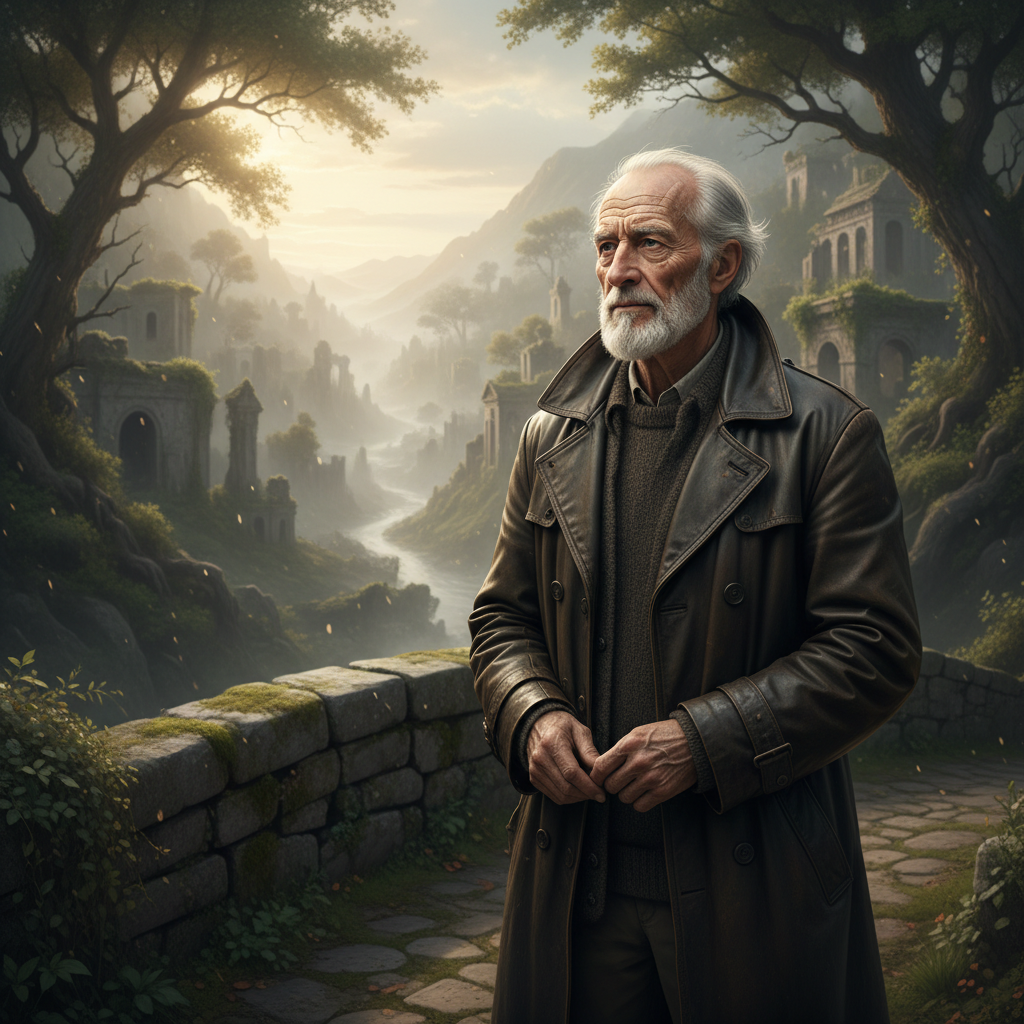 Final aged character on camera — 40-year time skip convincing under 4K cinematography