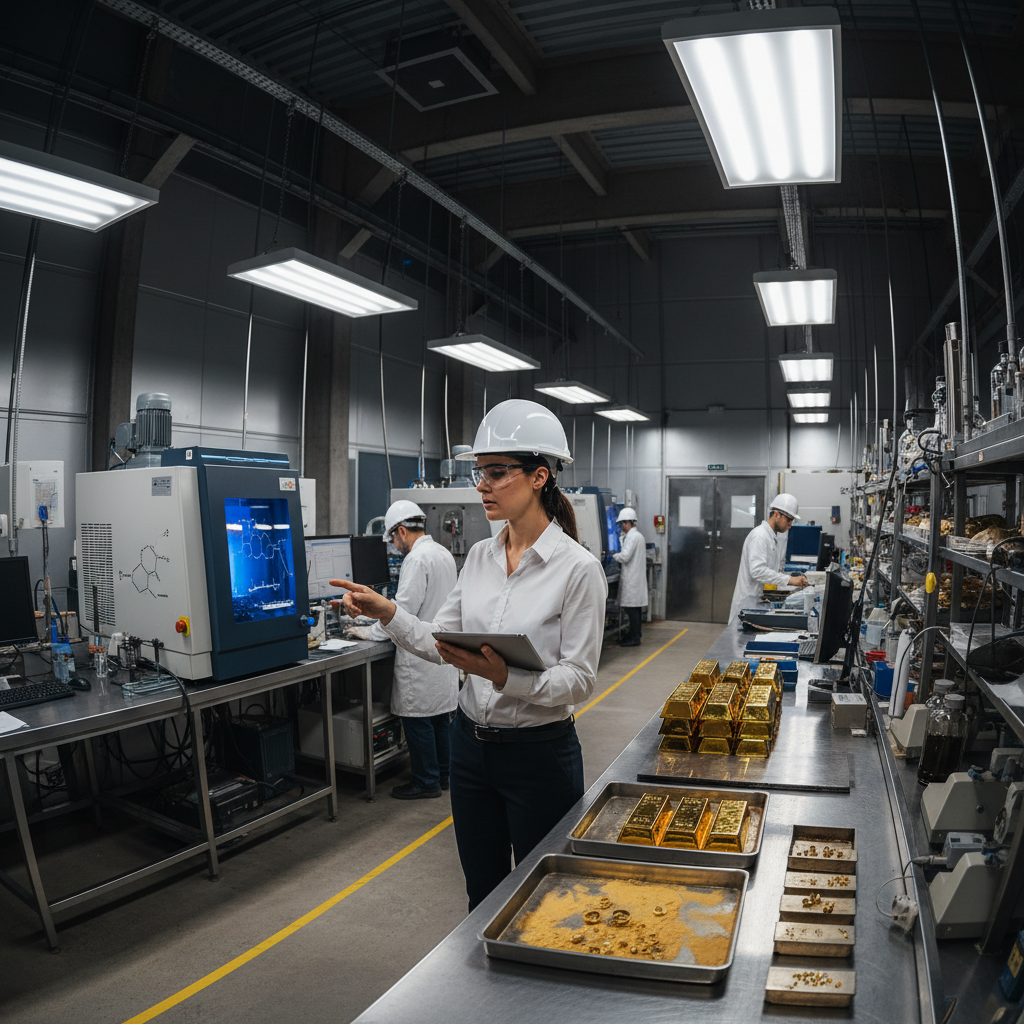 Marie Kasongo, Director of Operations, reviewing gold quality control processes at Mulumbu Minerals facility