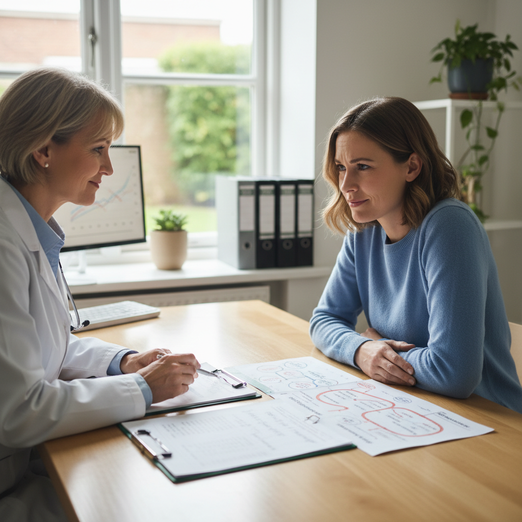 Female doctor consulting with patient