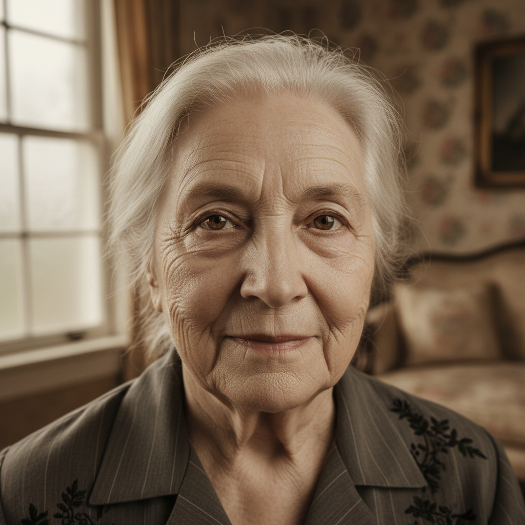 Restored vintage portrait with clear facial features