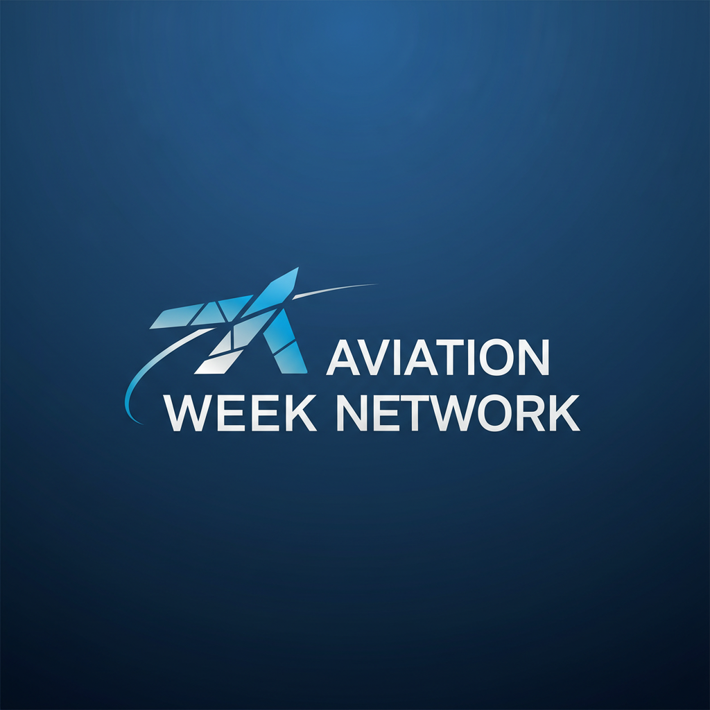 Aviation Week Network logo with airplane silhouette on blue background