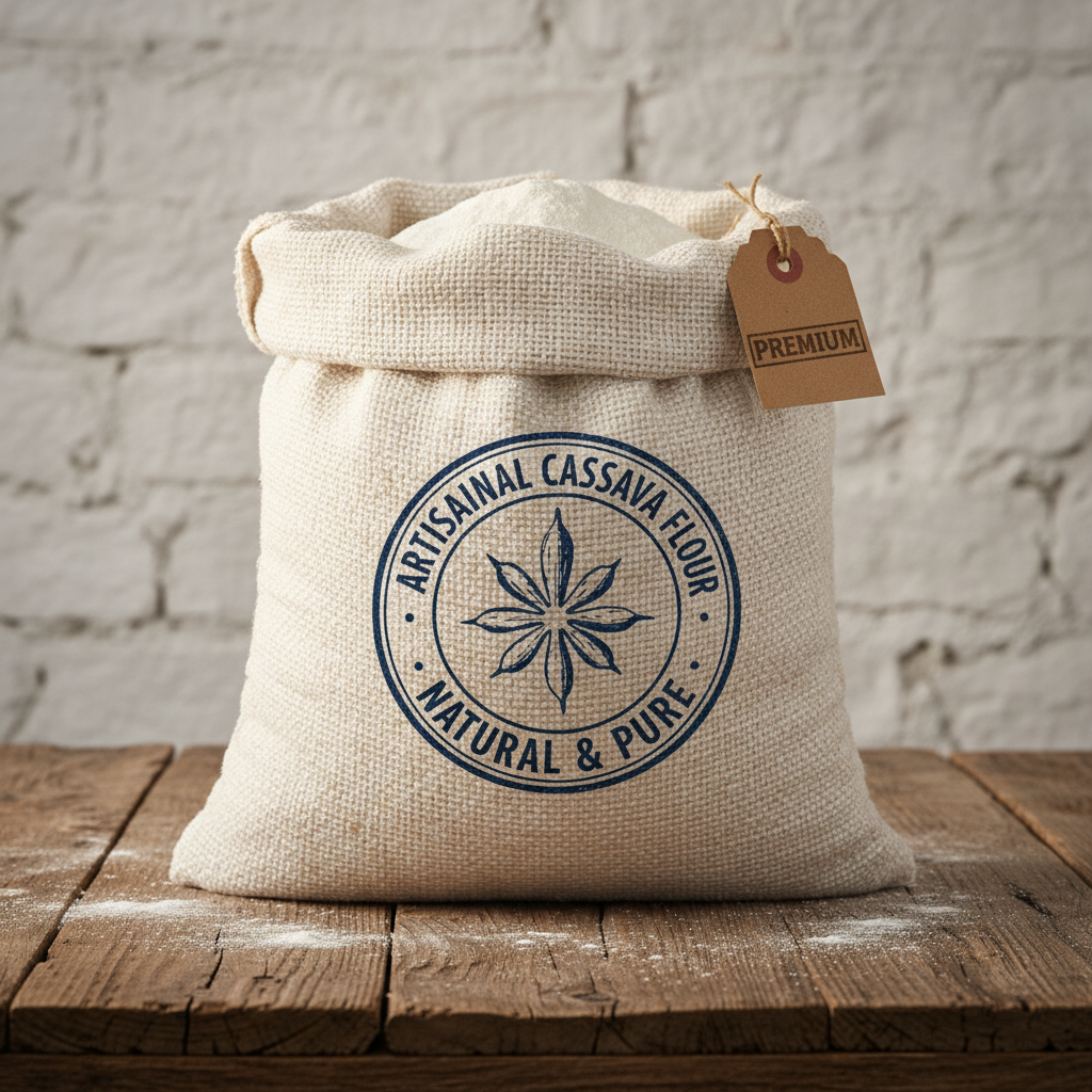 Pile of raw cassava roots harvested from an African farm, used to make kokonte dried cassava flour